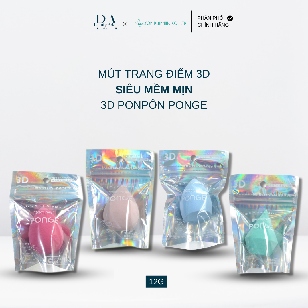 Mút trang điểm 3D Ponpon Ponge - LYONPLANNING - Beauty Addict