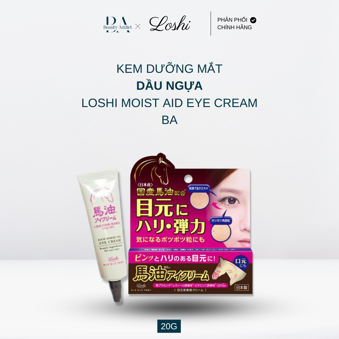 Kem dưỡng mắt dầu ngựa Loshi Moist Aid Eye Cream BA - Beauty Addict