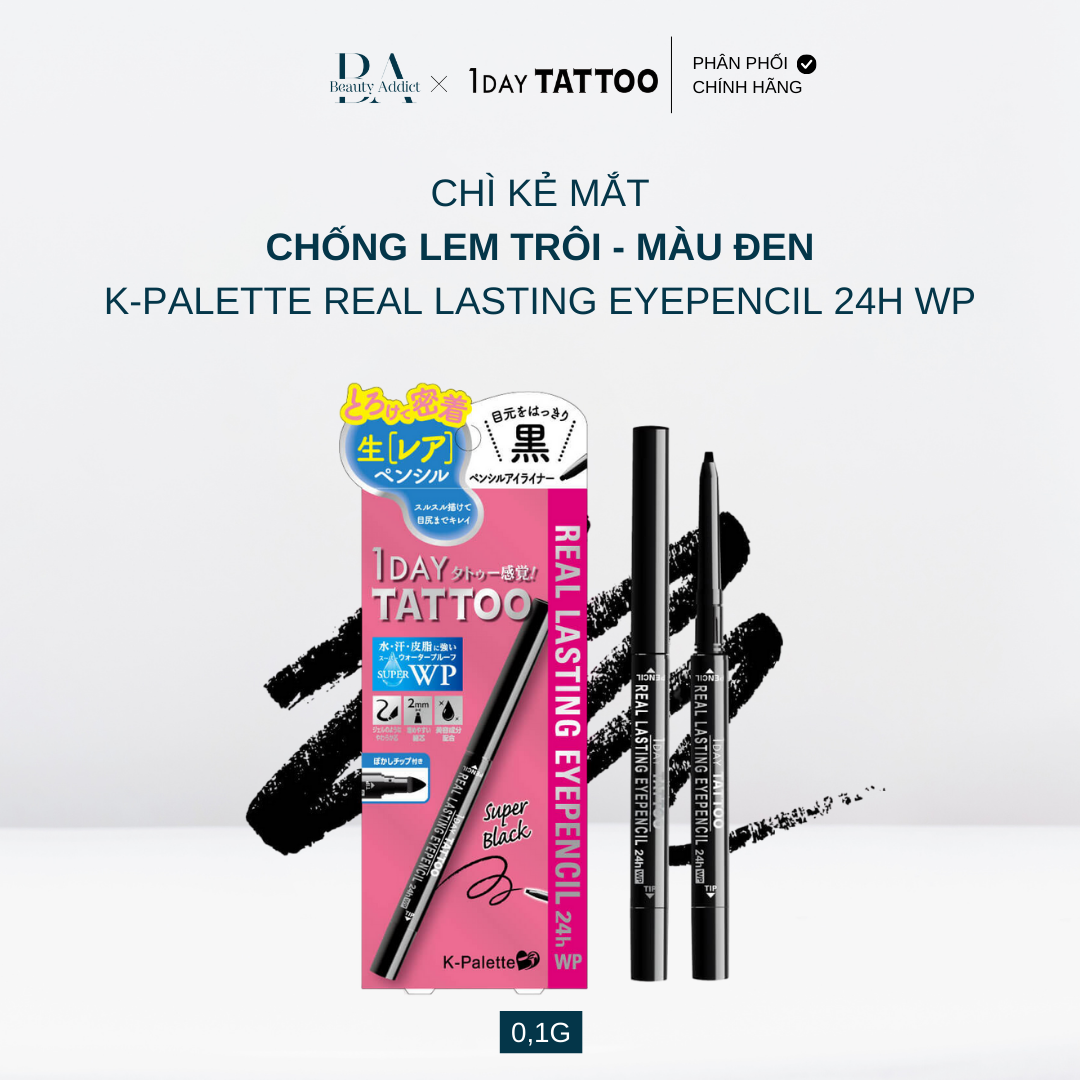 Chì kẻ mắt chống nước K-PALETTE Real Lasting Eyepencil 24h WP - Beauty Addict