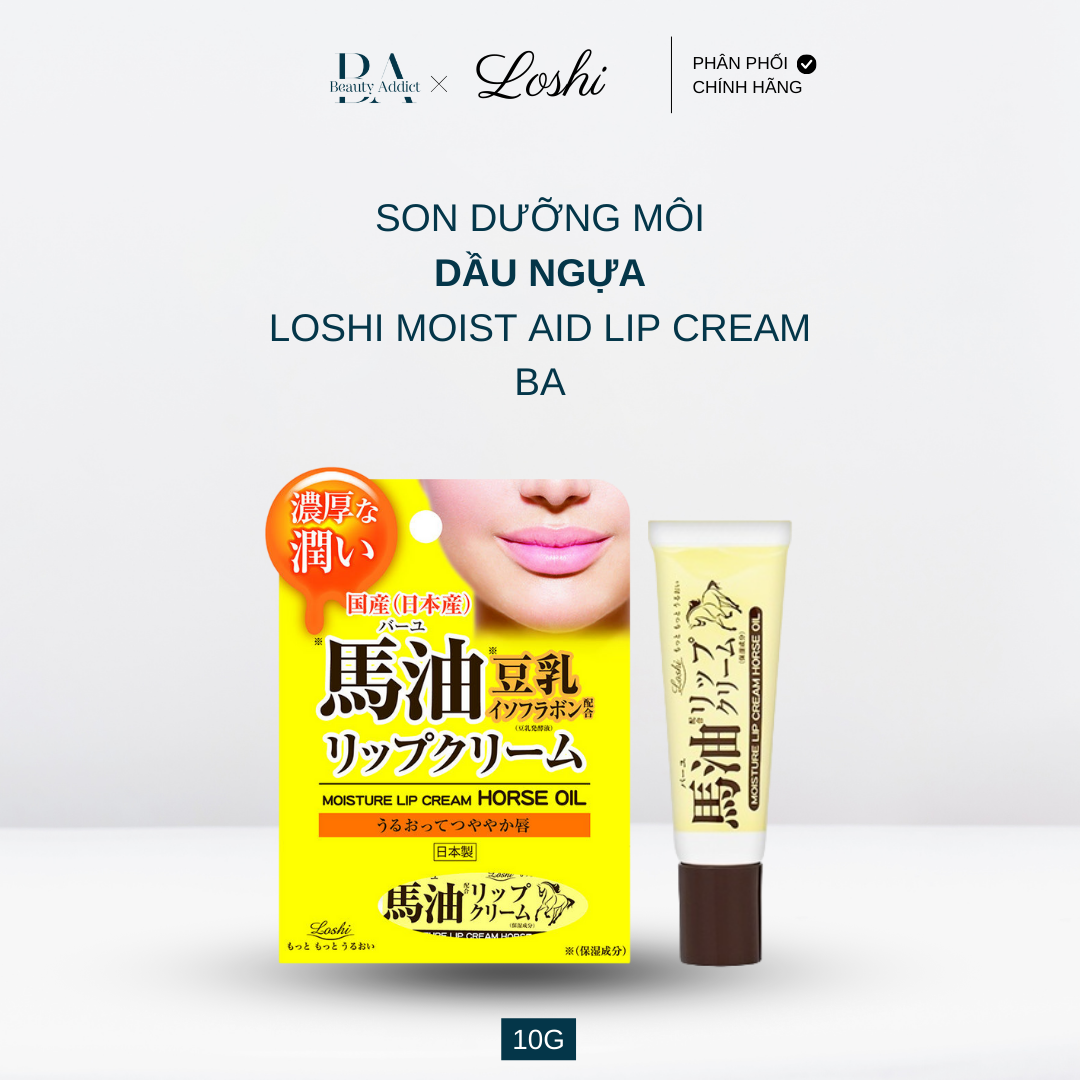 Son dưỡng môi dầu ngựa Loshi Moist Aid Lip Cream BA - Beauty Addict