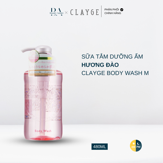 Sữa tắm dưỡng ẩm hương đào Clayge Body Wash M - Beauty Addict