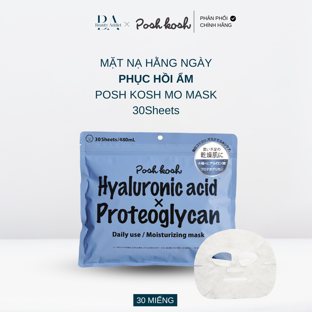 Mặt nạ dùng hằng ngày phục hồi ẩm - POSH KOSH MO MASK 30Sheets - Beauty Addict