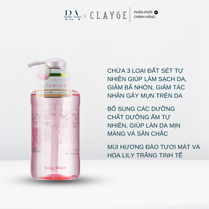 Sữa tắm dưỡng ẩm hương đào Clayge Body Wash M - Beauty Addict