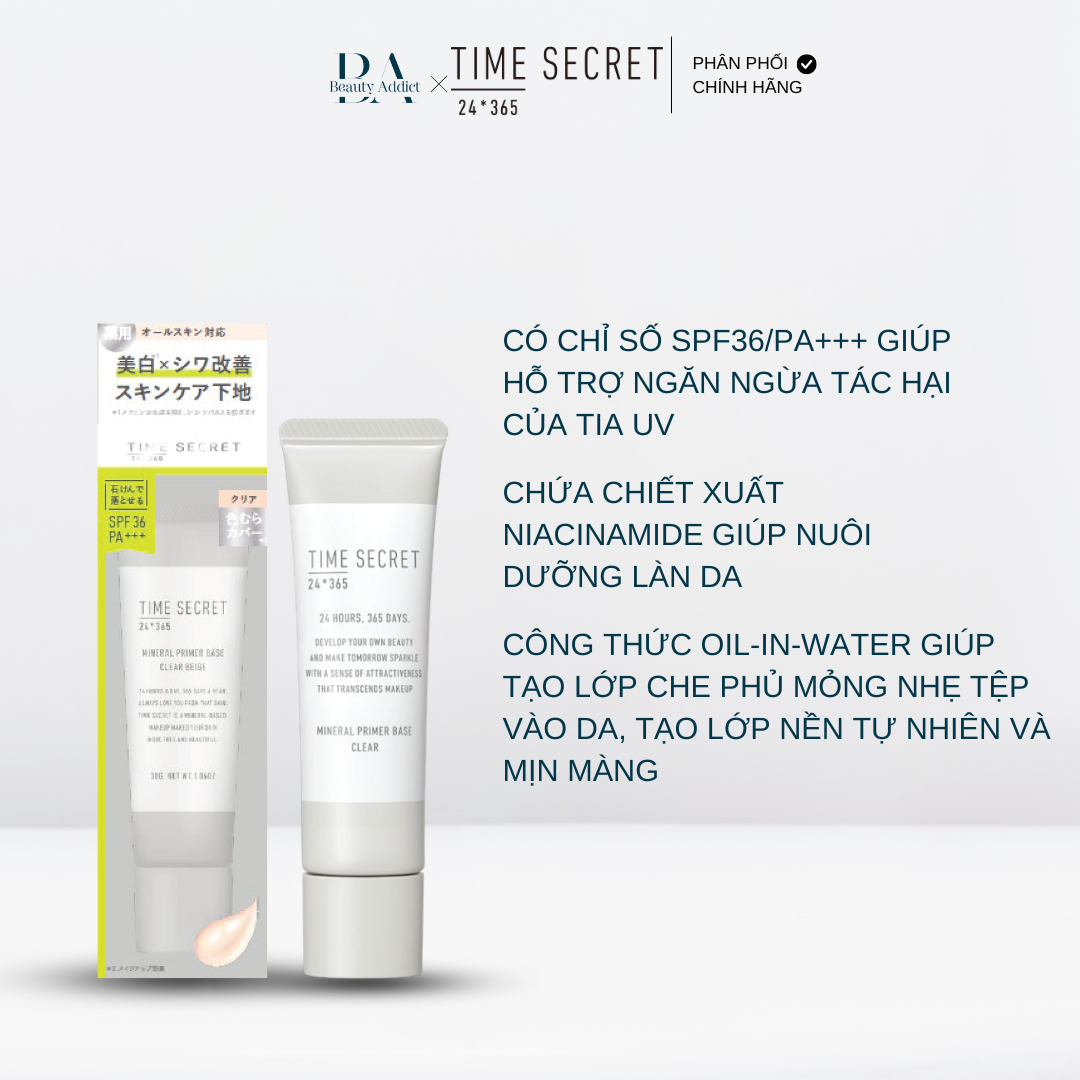 Kem lót dưỡng da TIME SECRET Mineral Primer Base SPF36 PA +++ - MSH - Beauty Addict