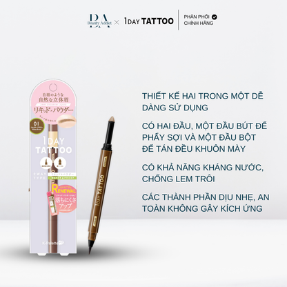 Bút vẽ lông mày 2 đầu chống nước K-PALETTE Lasting 2Way Eyebrow Liquid WP - Beauty Addict