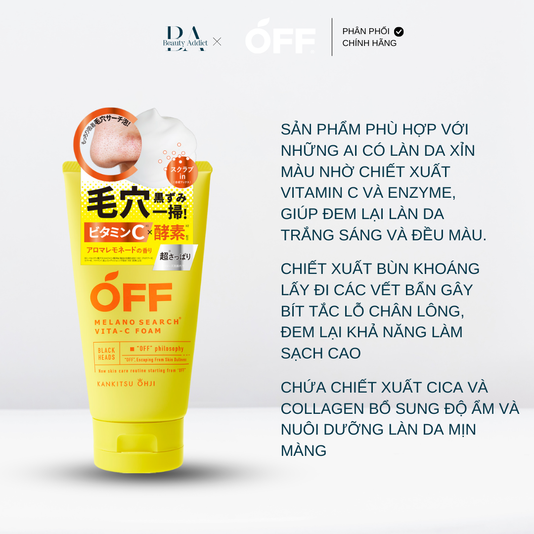 Sữa rửa mặt làm sáng da KANKITSU OHJI Melano Search Vita C Facial Wash - Beauty Addict