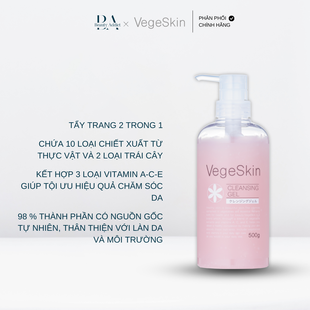 Gel tẩy trang rau củ VegeSkin Cleansing Gel