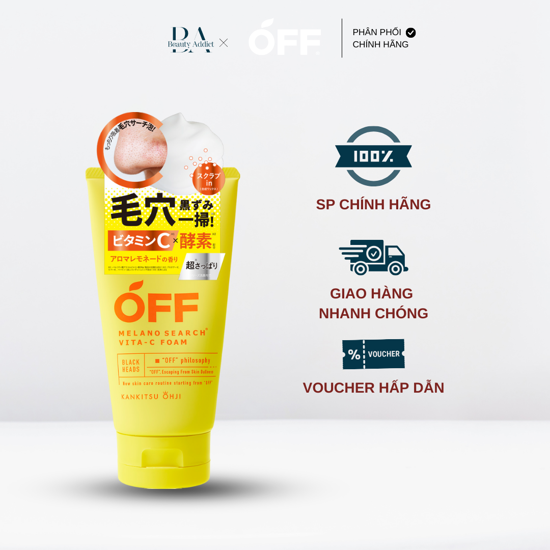 Sữa rửa mặt làm sáng da KANKITSU OHJI Melano Search Vita C Facial Wash - Beauty Addict