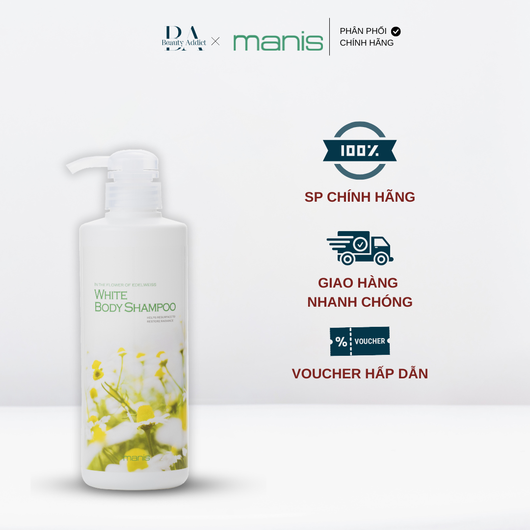 Sữa tắm trắng da manis White Body Shampoo 450ml - Beauty Addict