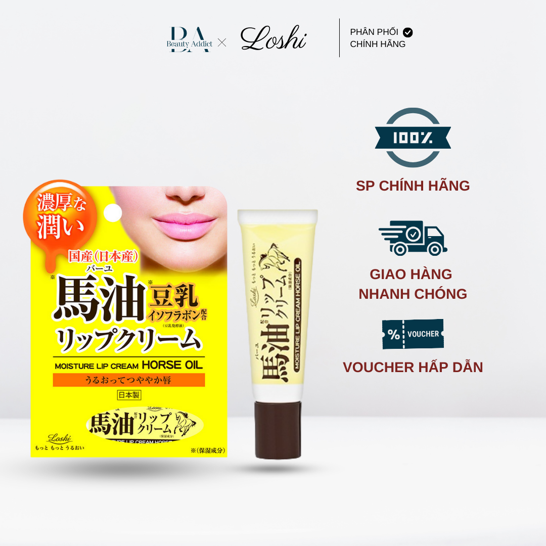 Son dưỡng môi dầu ngựa Loshi Moist Aid Lip Cream BA - Beauty Addict