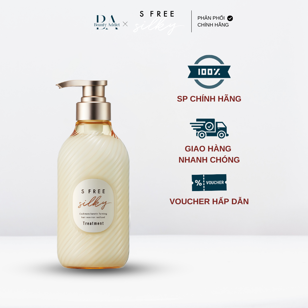 Dầu gội và dầu xả suôn mượt tóc S Free Silky Smooth - Beauty Addict