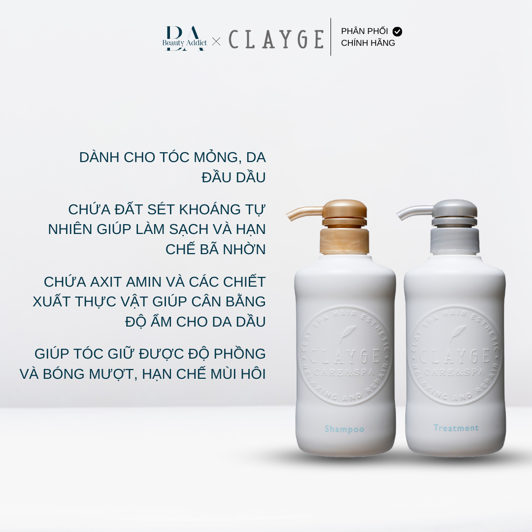 Dầu xả đất sét khoáng tự nhiên CLAYGE Treatment S (tóc dầu)