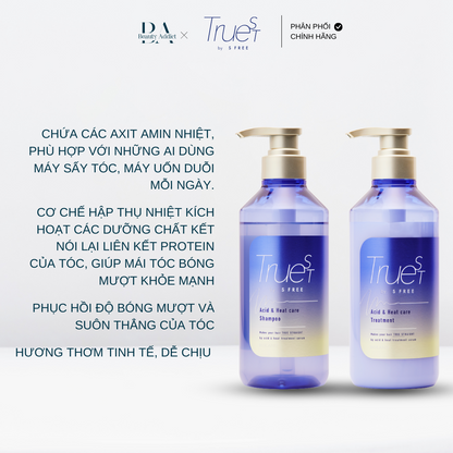 Dầu gội và dầu xả chăm sóc tóc nhiệt TRUEST BY S FREE Acid&Heat Care - Beauty Addict