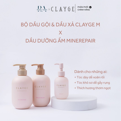 Dầu gội và dầu xả dưỡng ẩm suôn mượt CLAYGE M