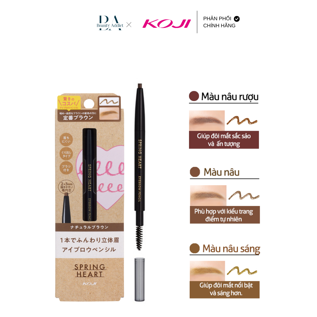 Bút chì kẻ chân mày Koji Spring Heart Eyebrow Pencil - Beauty Addict