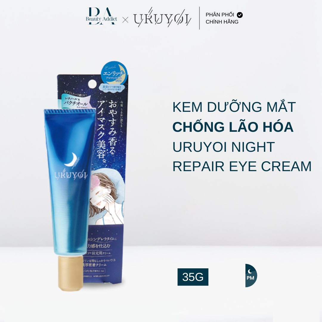 Kem dưỡng mắt chống lão hóa URUYOI Night Repair Eye Cream - Beauty Addict