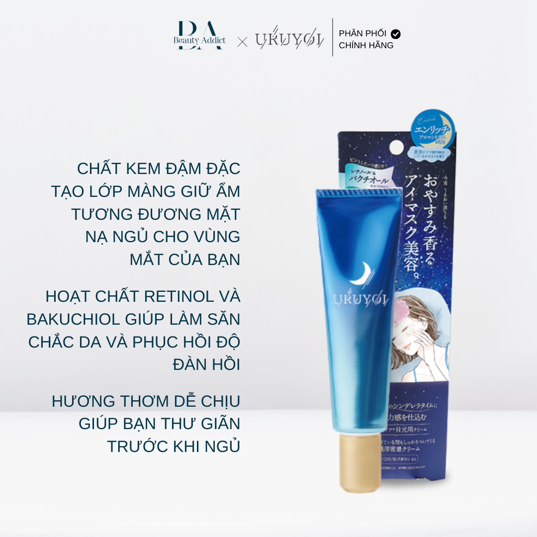 Kem dưỡng mắt chống lão hóa URUYOI Night Repair Eye Cream - Beauty Addict