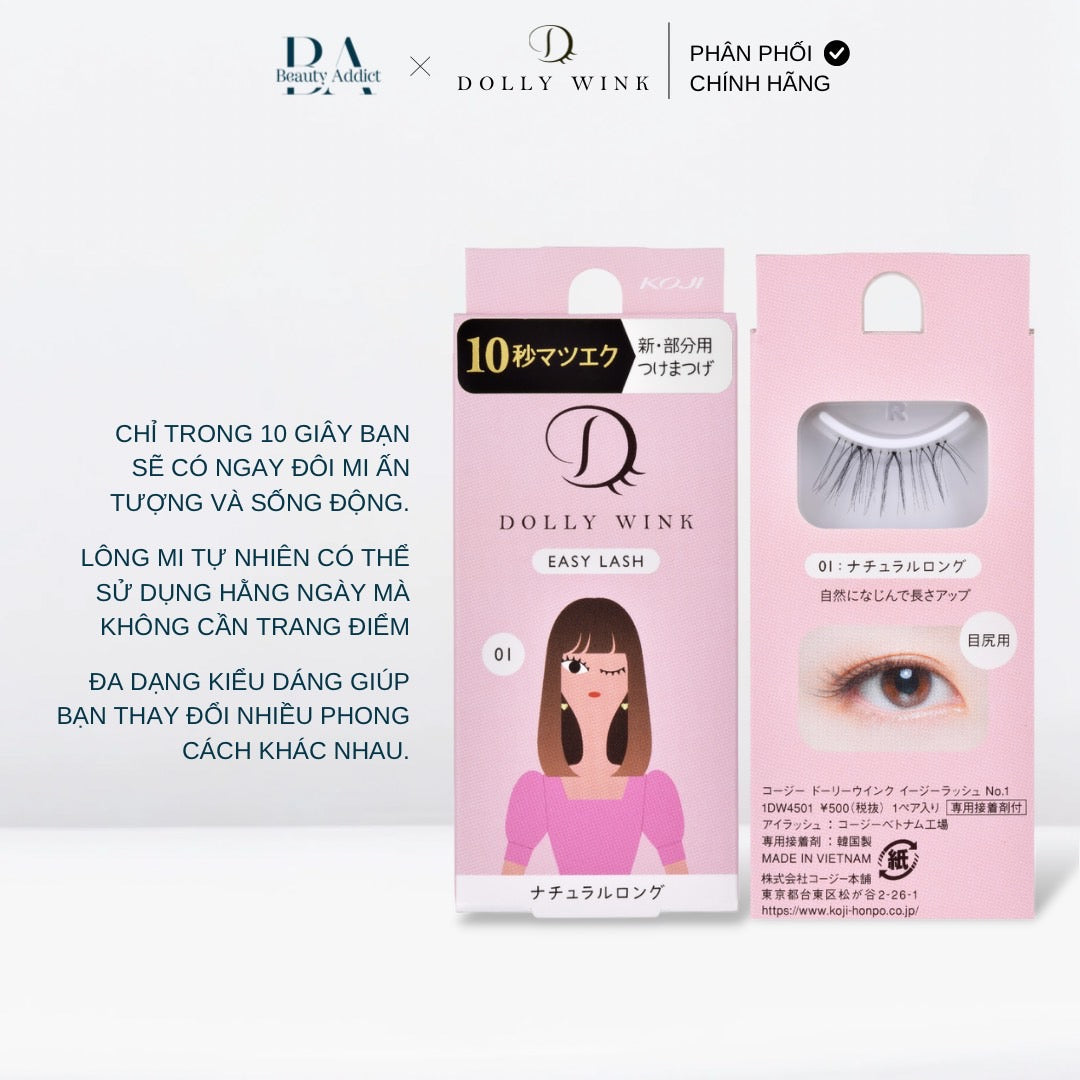 Mi giả dùng hằng ngày Koji Dolly Wink Easy Lash No.01 - Beauty Addict