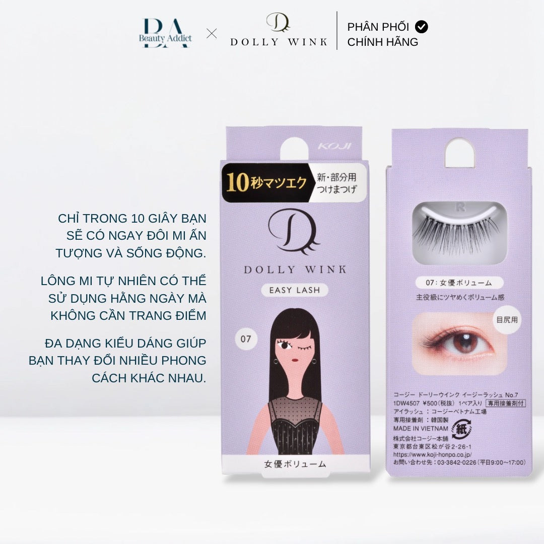 Mi giả dùng hằng ngày Koji Dolly Wink Easy Lash No.07 - Beauty Addict