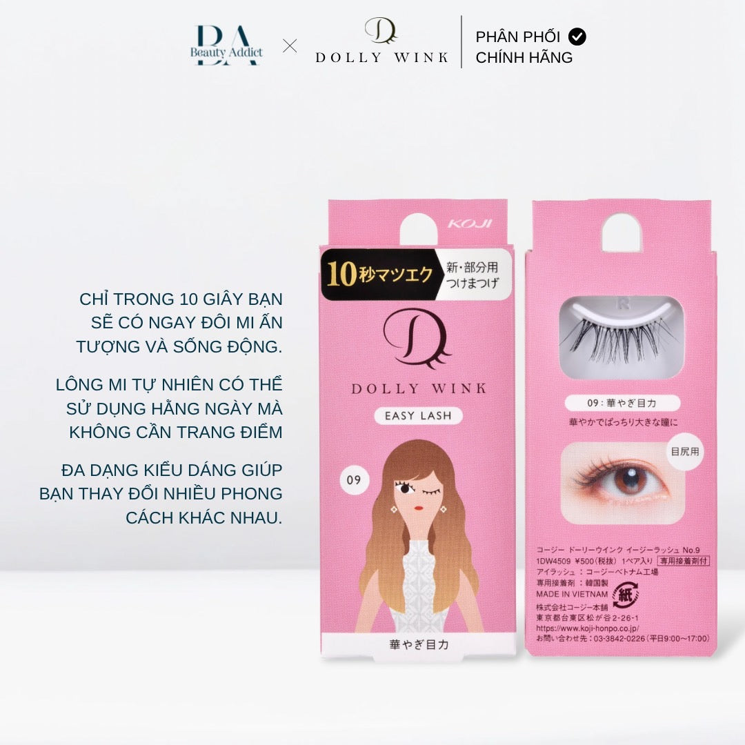 Mi giả dùng hằng ngày Koji Dolly Wink Easy Lash No.09 - Beauty Addict