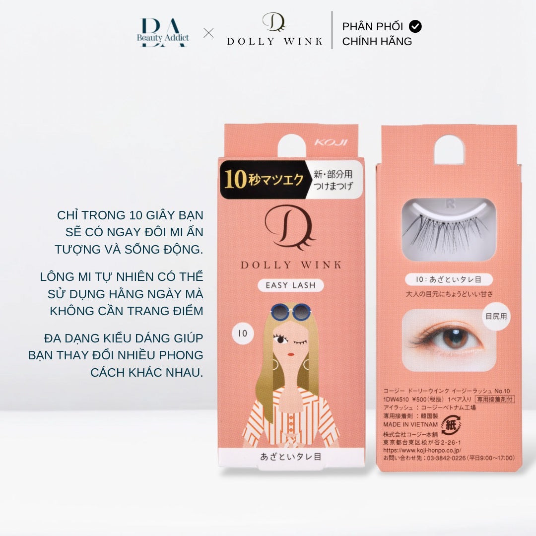 Mi giả dùng hằng ngày Koji Dolly Wink Easy Lash No.10 - Beauty Addict