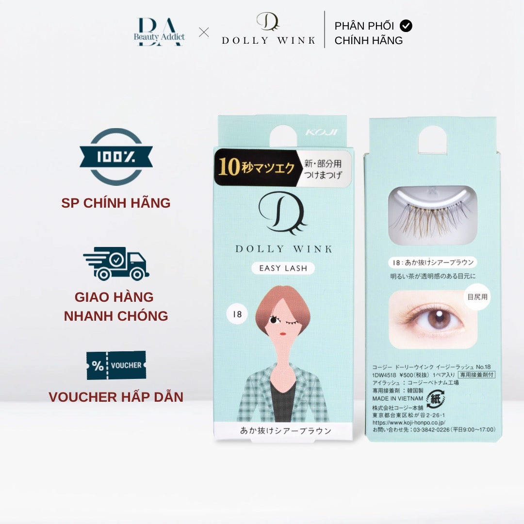 Mi giả dùng hằng ngày Koji Dolly Wink Easy Lash No.18 - Beauty Addict