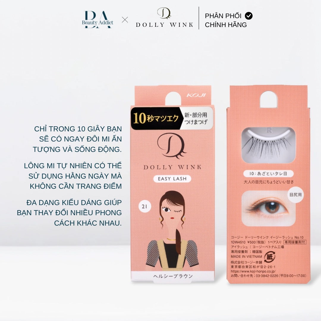 Mi giả dùng hằng ngày Koji Dolly Wink Easy Lash No.21 - Beauty Addict