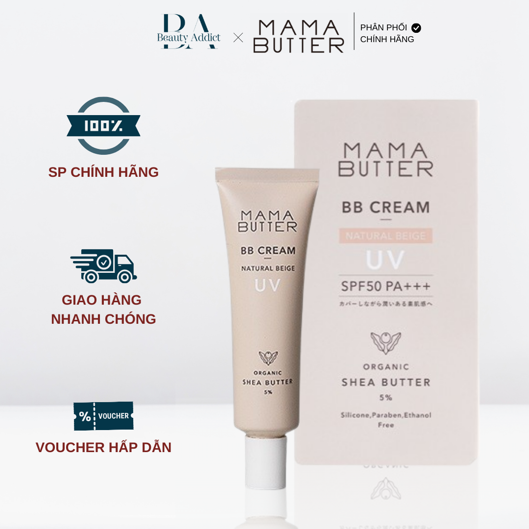 Kem nền chống nắng Mama Butter BB Cream Natural Beige - Beauty Addict