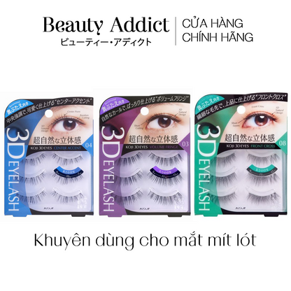 Lông mi giả 3D KOJI Eyelash cho mắt mí lót (tái sử dụng được 30 lần) - Beauty Addict