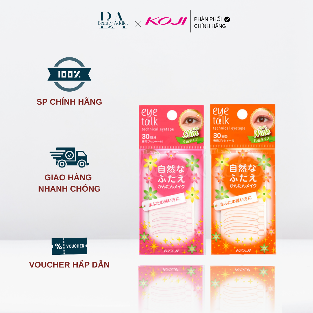 Miếng dán kích mí trong suốt KOJI EYETALK Technical Eyetape - Beauty Addict